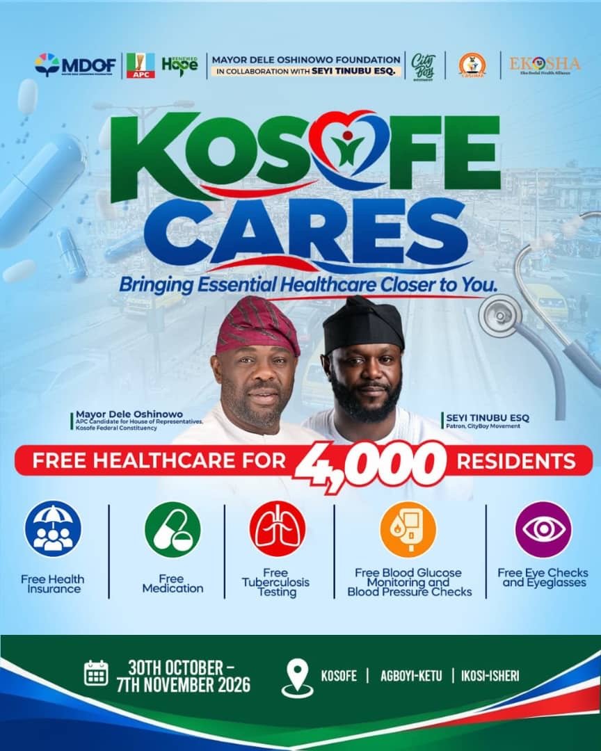 Kosofe Cares healthcare programme poster